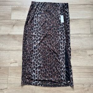 Leopard Print Midi Skirt